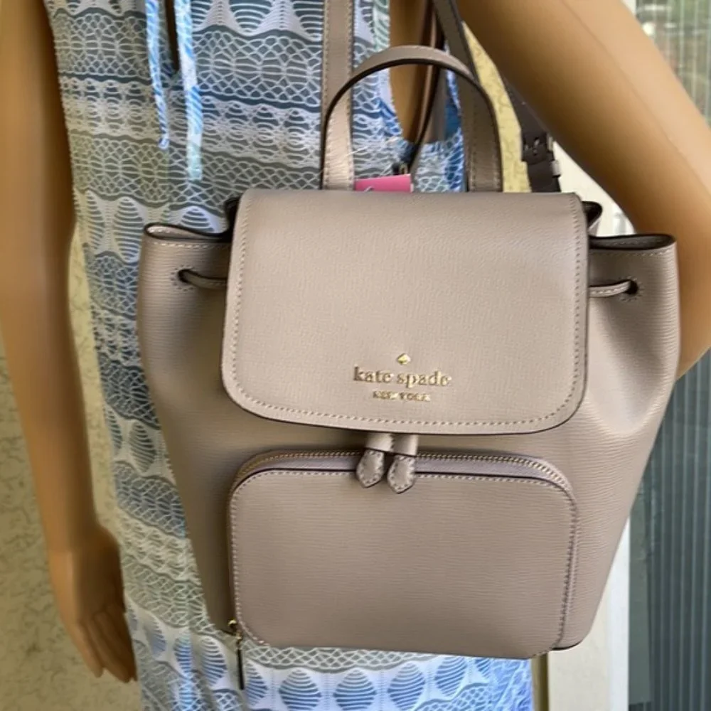 Kate Spade Darcy Flap Backpack Warm Taupe - Picture 15 of 16